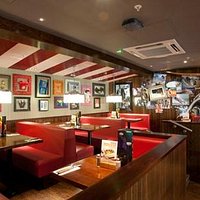 Upstairs seating area